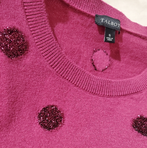 NWOT TALBOTS LAMBS WOOL BLEND MAGNETA SWEATER TINCEL DOTS SIZE S - Picture 3 of 4